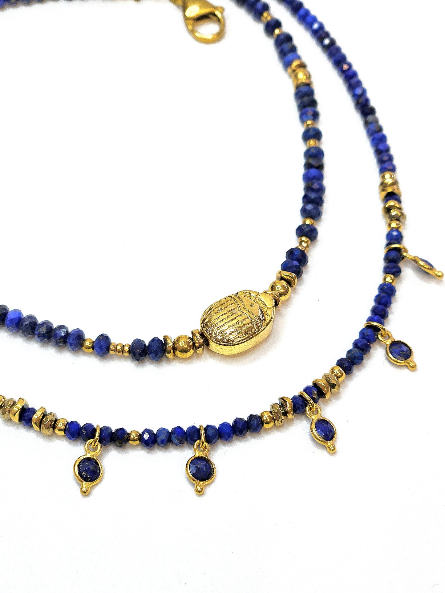 Collier Scarabée Lapis-Lazuli